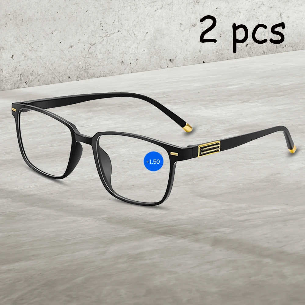 2 Stück Mode Lesebrille für Männer Frauen Anti Blaulicht Lesebrille leichte Rahmen Brille