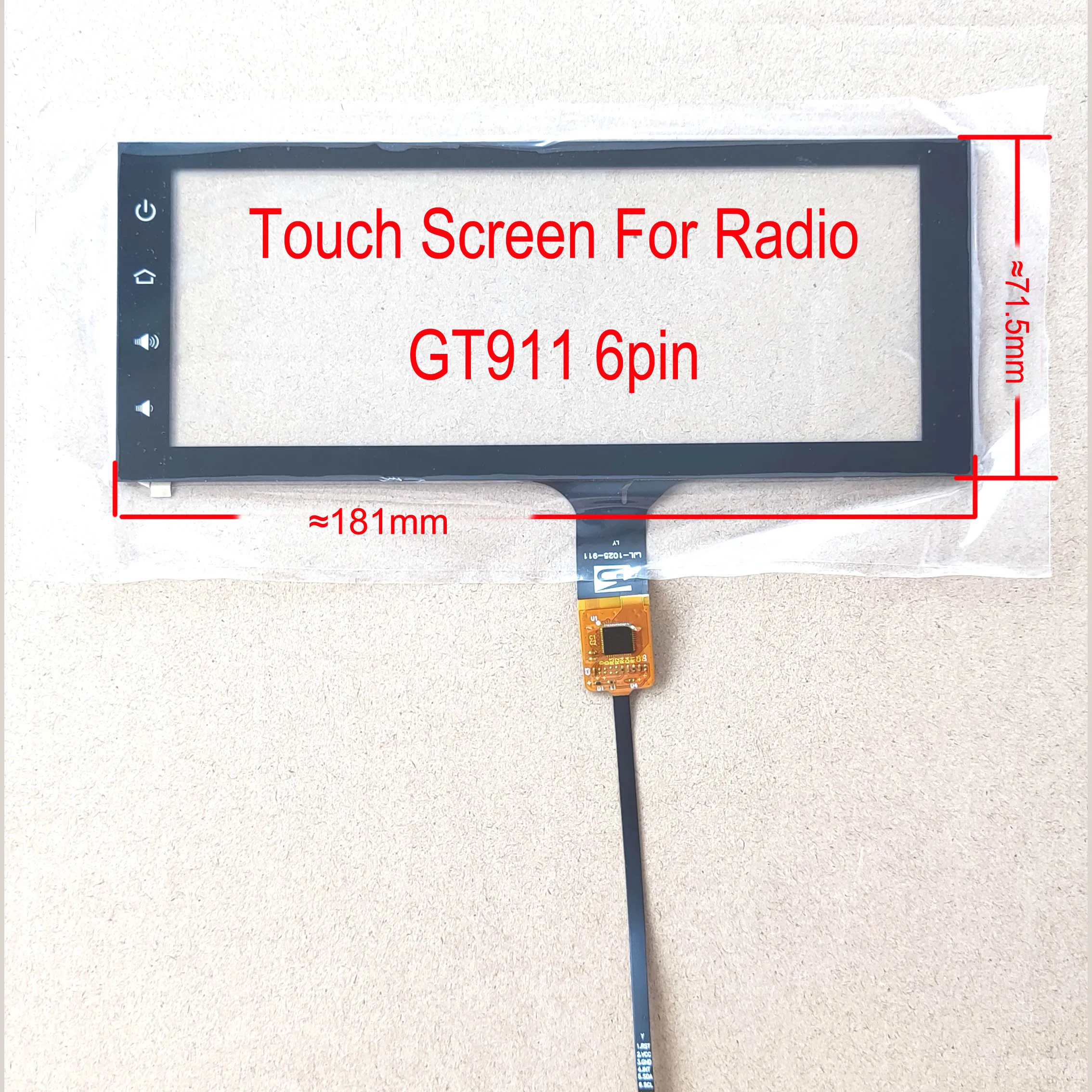 6.86 6.9 inch Touch Screen Digitizer Sensor For Radio ≈181*71mm GT911 6pin