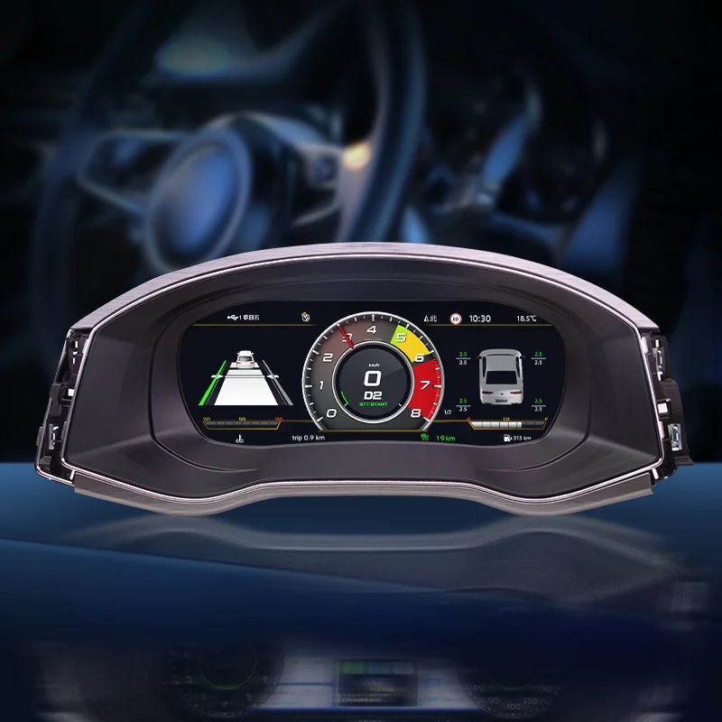 

12.3'' Car Auto Meter Speedometer Digital Cluster LCD Dashboard for VW Passat 2015-2020 Oil Gauge Linux System