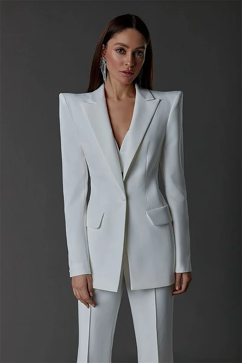 Formele Vrouwen Broekpak Set Blazer + Top Beha + Broek 3 Pcs Party Speciale Gelegenheden Jurk Kantoor Dame Женский Костюм tailored Made