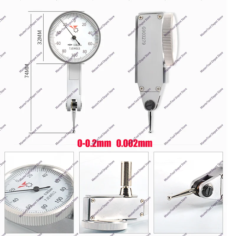 0-0.2 -0.002 Mm Miron Dial Micrometer Dial Horizontal Measurement Scale Precision Metric Blade Groove