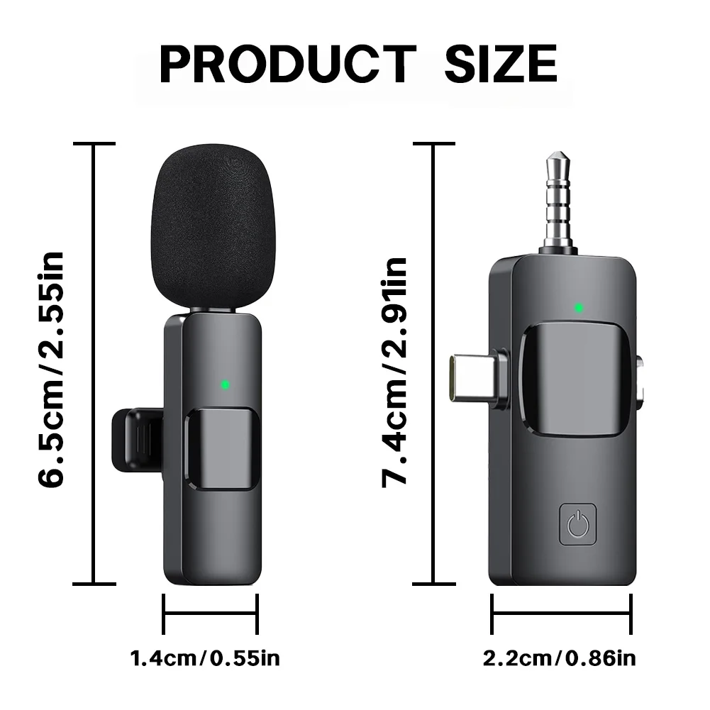 3 in 1 kabellose Laval ier mikrofone für iPhone, iPad, Android, Kamera, USB-C mikrofon, Mini mikrofon mit Rausch unterdrückung f