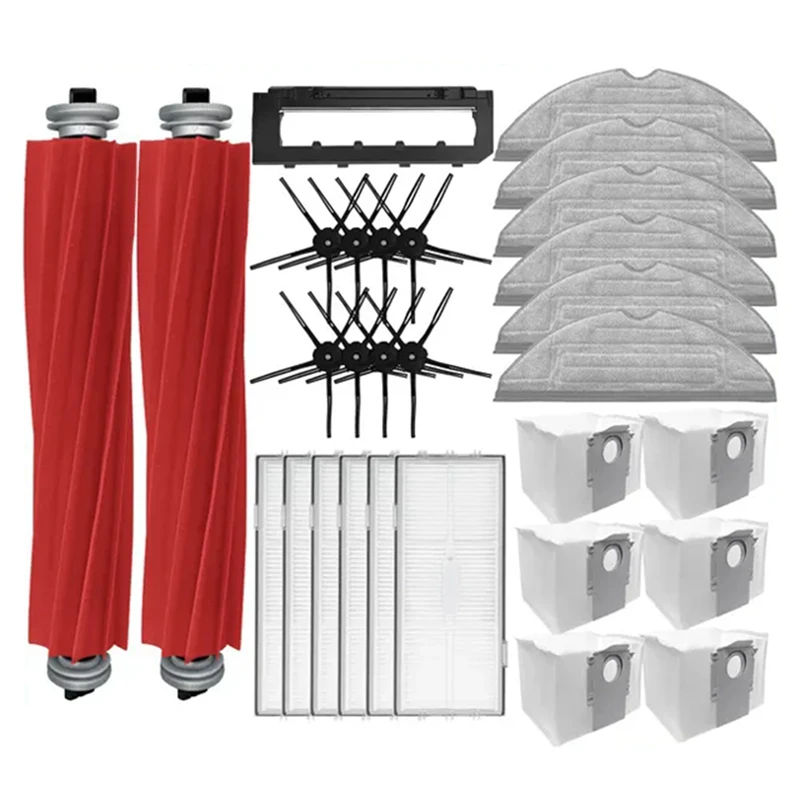 

A15F-For Roborock S7 Maxv Ultra, S7 Pro Ultra Main Side Brush Hepa Filter Mop Cloth Dust Bag Replacement Accessories Kit