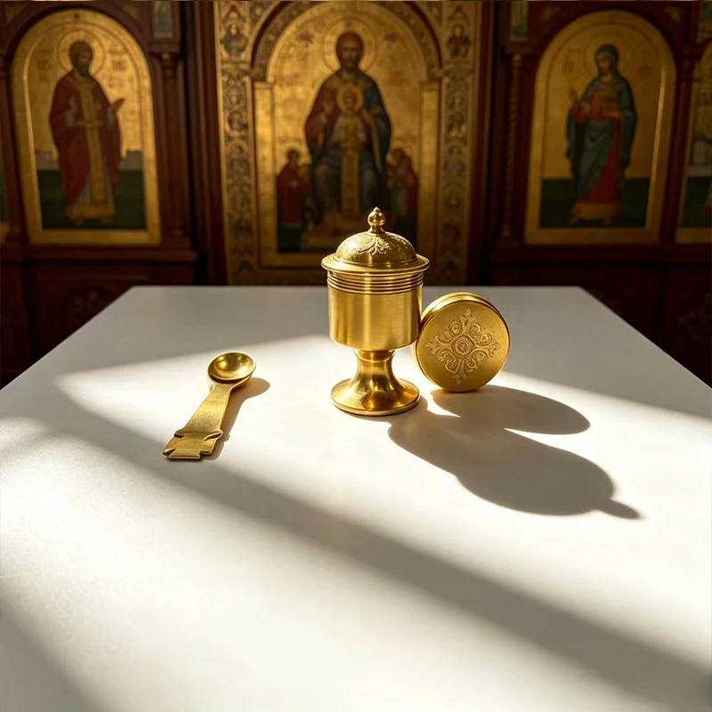 New Portable Metal Travel Communion Chalice 4cm Mini Holy Water Oil Jar with Spoon Gold Silver