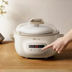 Bear 2.5L Slow Cooker Baby Supplement Machine 220V Mini Bird's Nest Stew Pot White Porcelain Waterproof Stew Pot