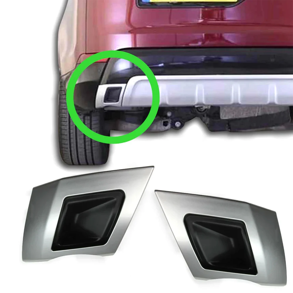 

2 шт., задний бампер в динамическом стиле, манекен выхлопной накладки для Land Rover Discovery 5 2017 2018 2019 2020, глянцевый черный/серебристый