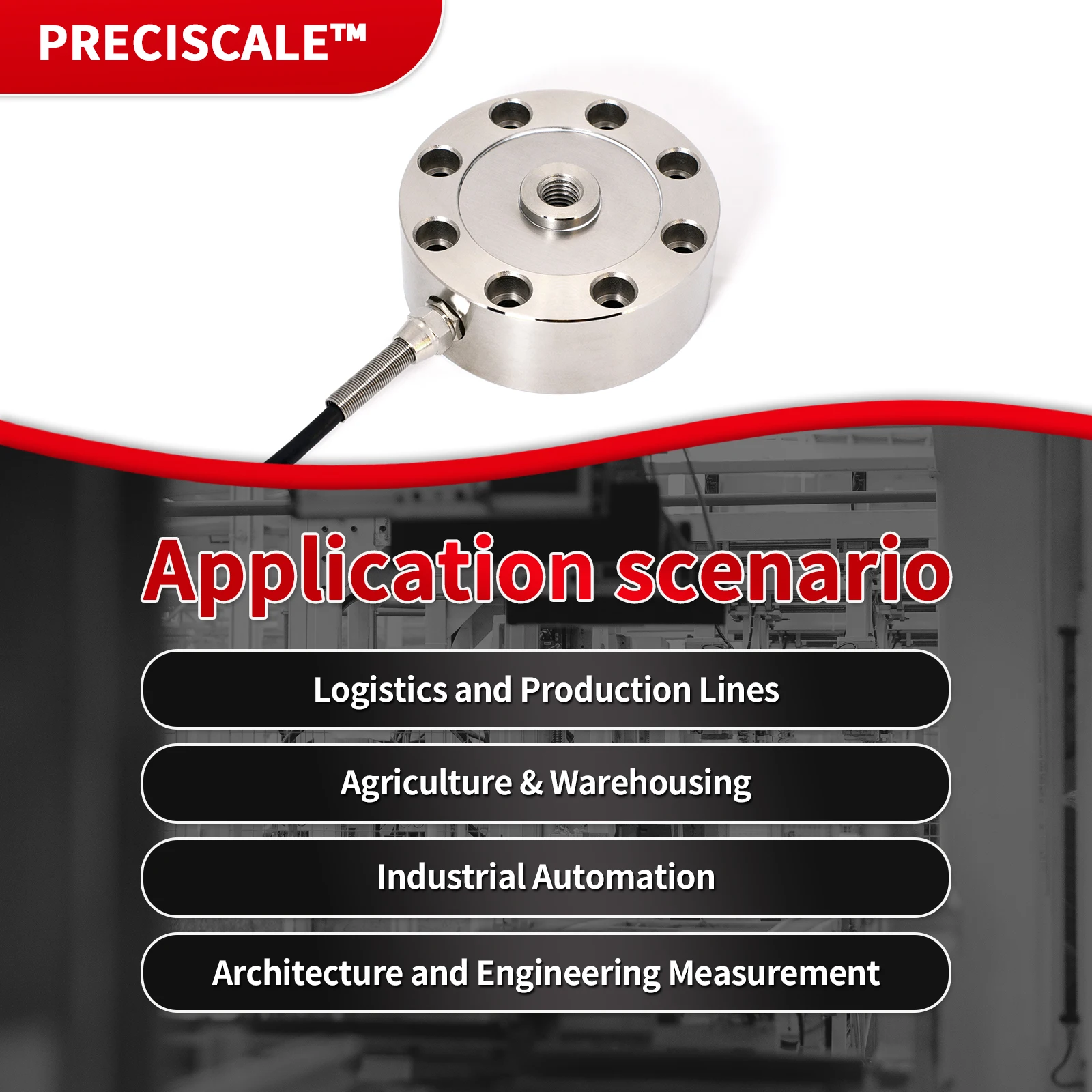 Sensore di pesatura preciscale in acciaio legato con sensore di cella di carico a 72 raggi per bilancia, test della forza di compressione e forza di trazione 100 libbre 200 libbre