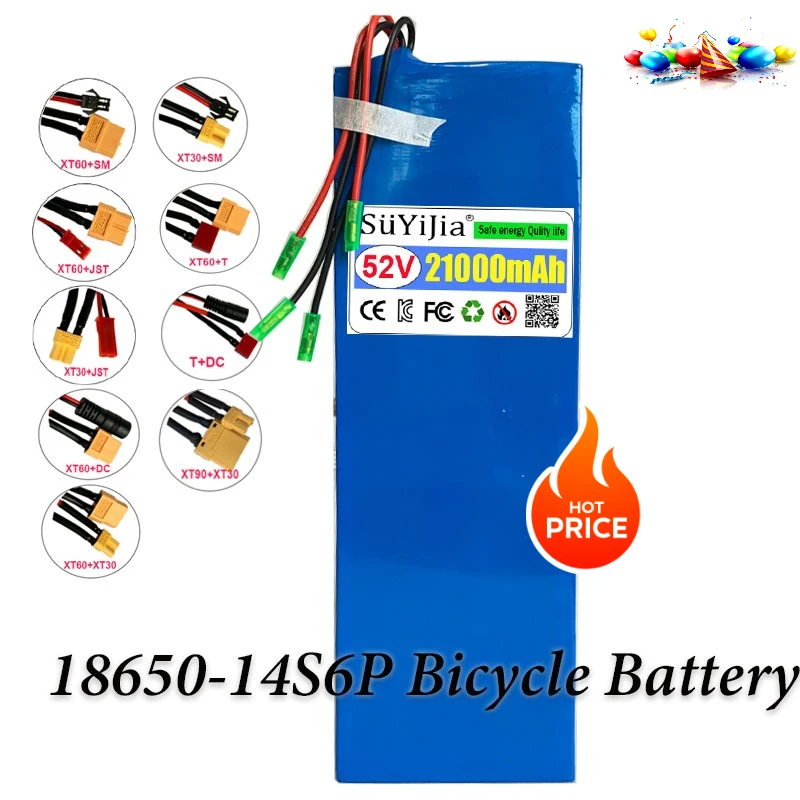 

52V 21Ah 18650 Lithium Battery Pack 14S6P Built-in 20A Balanced 1500W High-power Electric Tool Backup Battery for Zero 10/10x