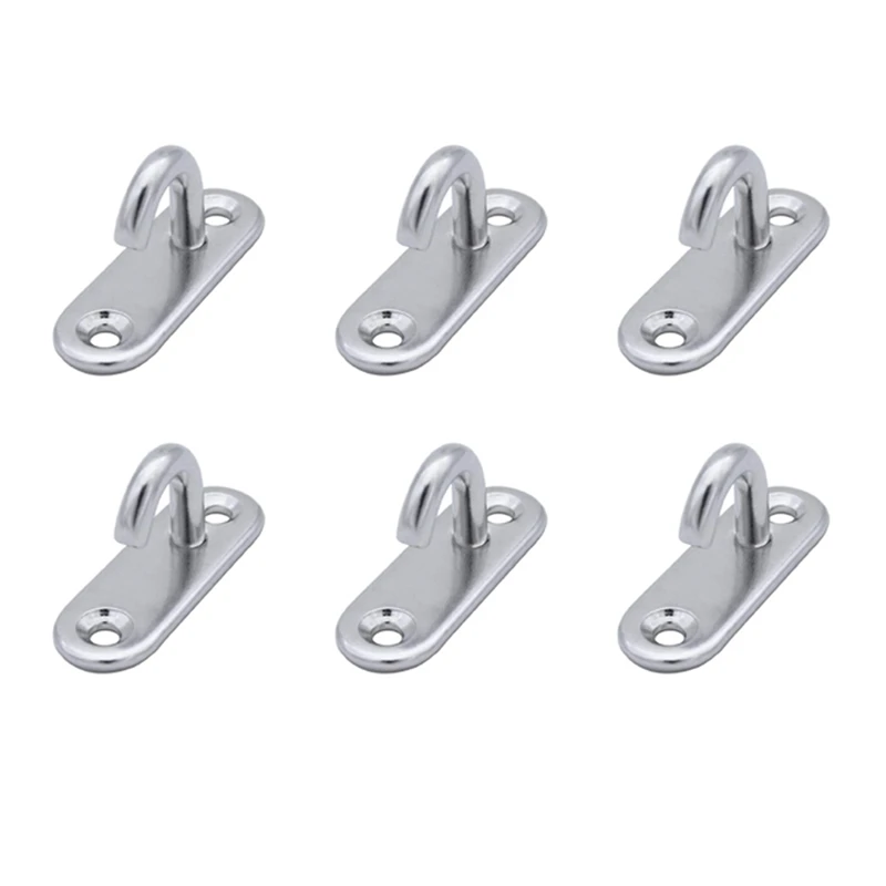 

36 Pack Stainless Steel Ceiling Hooks M5 Oval Open Hooks Pad Eye Plate Anchor Screw Wall Mount Hook For Plant Basket