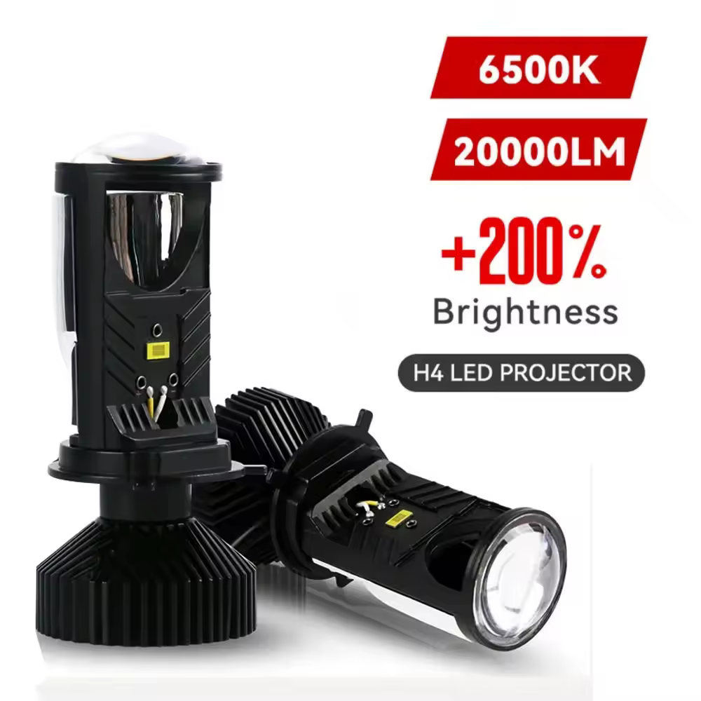 Lente de proyector de faro LED Y6D H4 con ventilador de refrigeración 90W bombilla de haz alto de automóvil 12V 6000K proyector de lente Bi LED