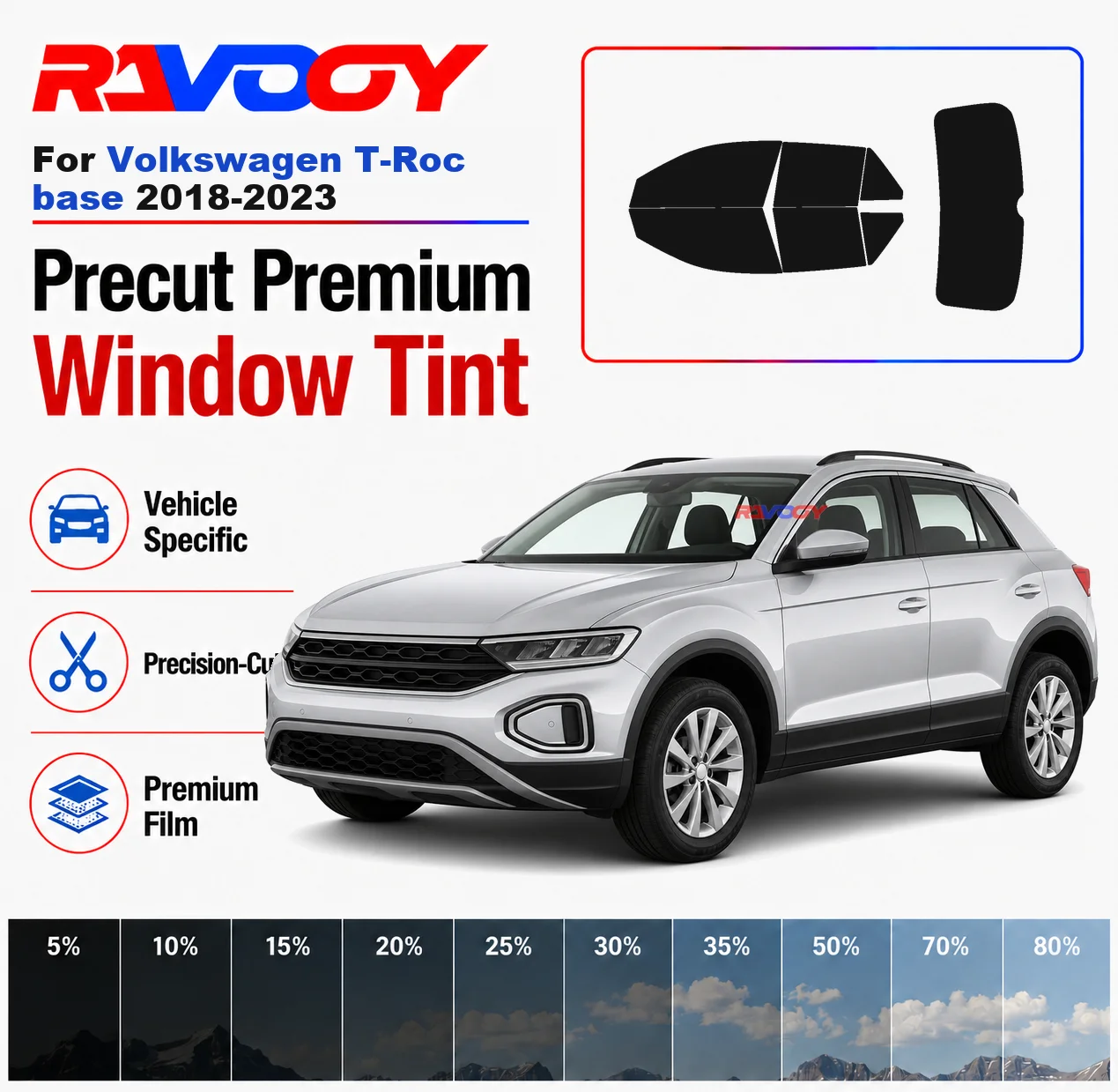 premium-precut-window-tint-kit-front-windows-rear-windows-rear-windshield-for-volkswagen-t-roc-base-2018-2023-nano-ceramic-film