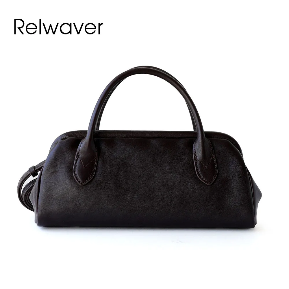 

Relwaver women handbag genuine leather top handle bag tree cream cow leather hasp women bag 2026 spring shoulder crossbody bag