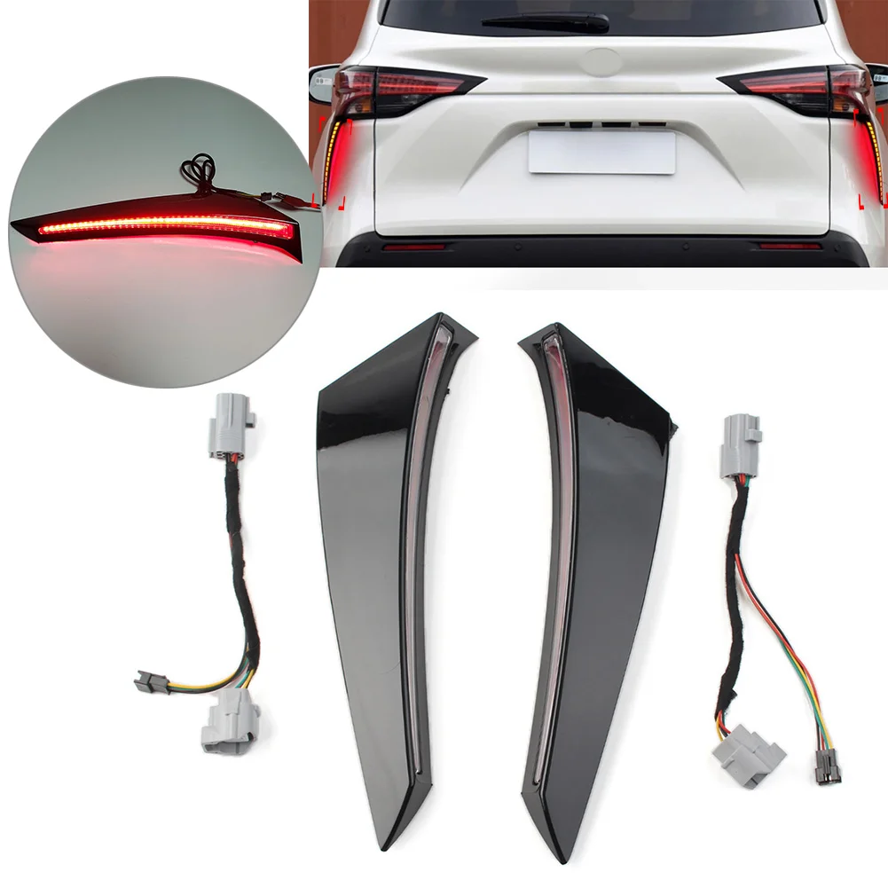 1Pair Car Rear Bumper Light Reflector Brake Taillights Fog Lamp Reverse Lights For Toyota Sienna 2021 2022 2023