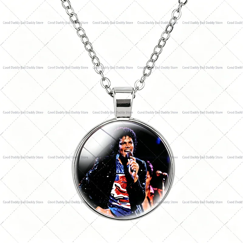 The King of Pop MJ Michael Jackson Necklace for Men Women Vintage Stainless Steel Neck Chains Y2k Grunge Fashion Charms Gifts view 5