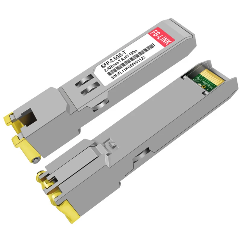 Porta de cobre para porta Ethernet, Módulo transceptor SFP, Compatível com Cisco Mikrotik, RJ45, 100m, 2.5G