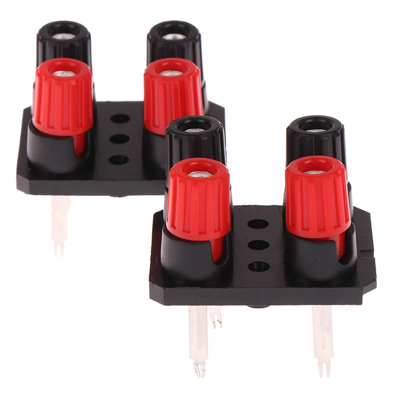(Ce14)2pc WP External Banana Jack 4Pin Speaker Amplifier Wire Clip Audio Socket WP4-10 4 Pole LED Spring Terminal Switch