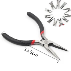 Black Handle Long Nose Mini Pliers Round Flat Long Nose Bent Nose Pliers For Jewellery Making Diy Crafts Necklace Bracelet Tools