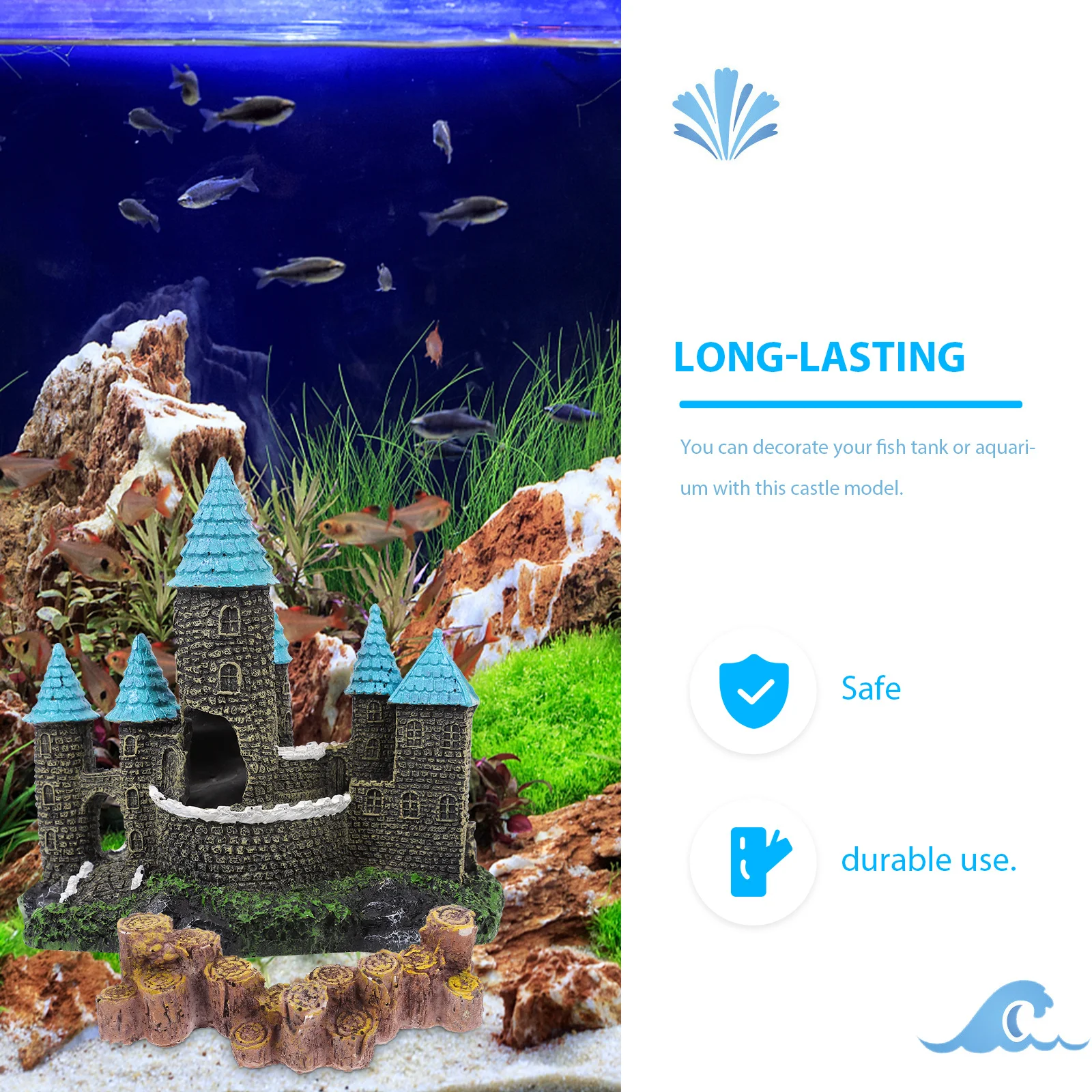 

Artificial Castle Aquarium Decor Resin Fish Tank Ornament Desktop Aquarium Accessory Decorative Castle Decor Fish Tank Accessory