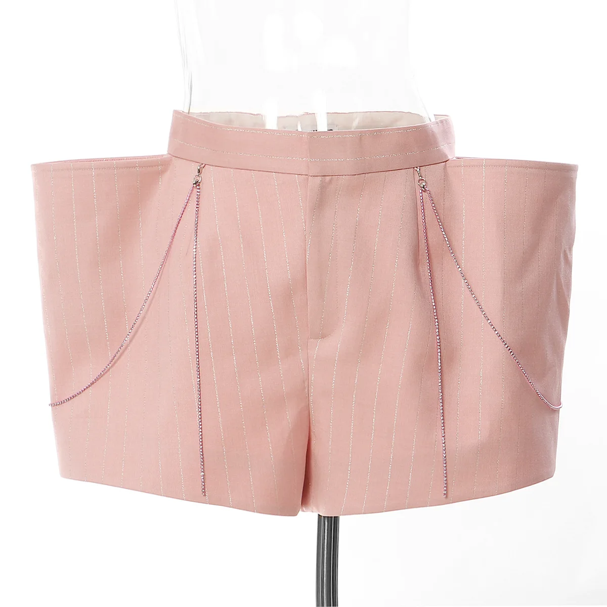 

Women's High-Waist Studded Bold Exaggerated Style Neutral Shorts Hot Pants
