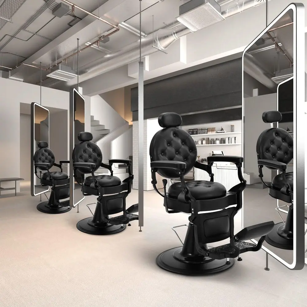 

Barber Chair, Vintage Hair Salon Chair Hair Stylist, Reclining Salon Chair Hydraulic All Purpose Barber Chairs for Barbershop,
