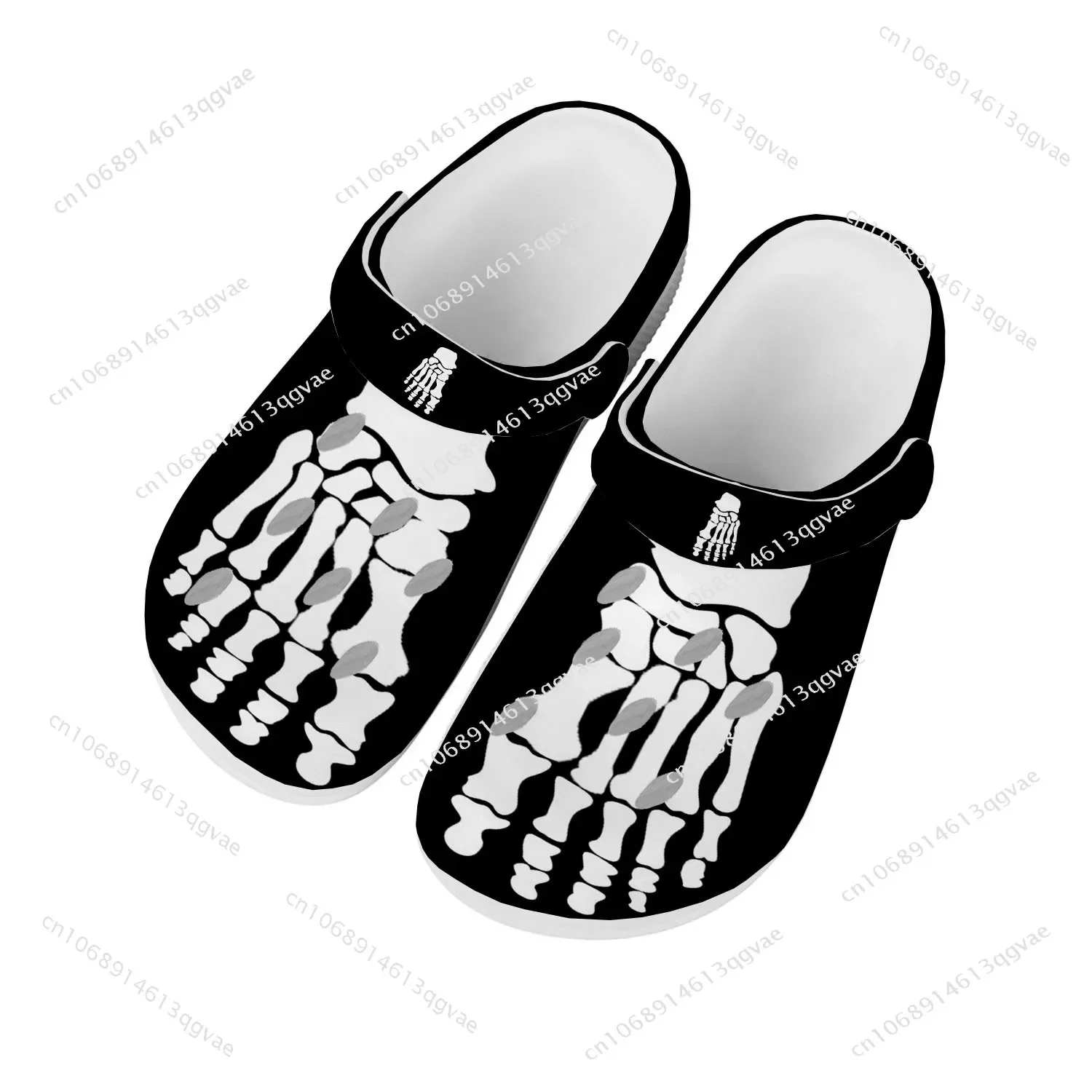 Skeleton Feet Prints Home Clogs Custom Water Shoes Mens Womens Teenager Sandals Garden Clog Breathable Beach Hole Slippers White