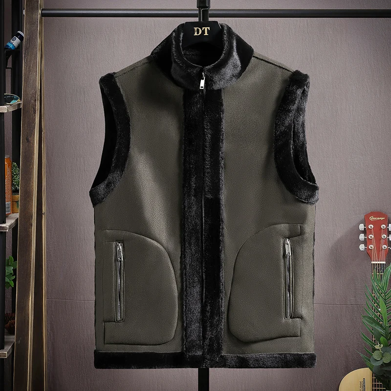 High Quality Mink Fur Body Double-sided Vest Man Autumn Winter New Versatile Trend Warm Granular Velvet Coat Men Dropshipping