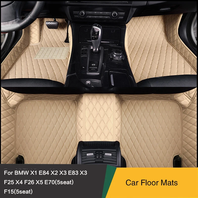 

Custom Car Floor Mats Special For BMW X1 E84 F48 X2 F39 X4 F26 G02 2018-2023 Leather Carpet Car Accessories