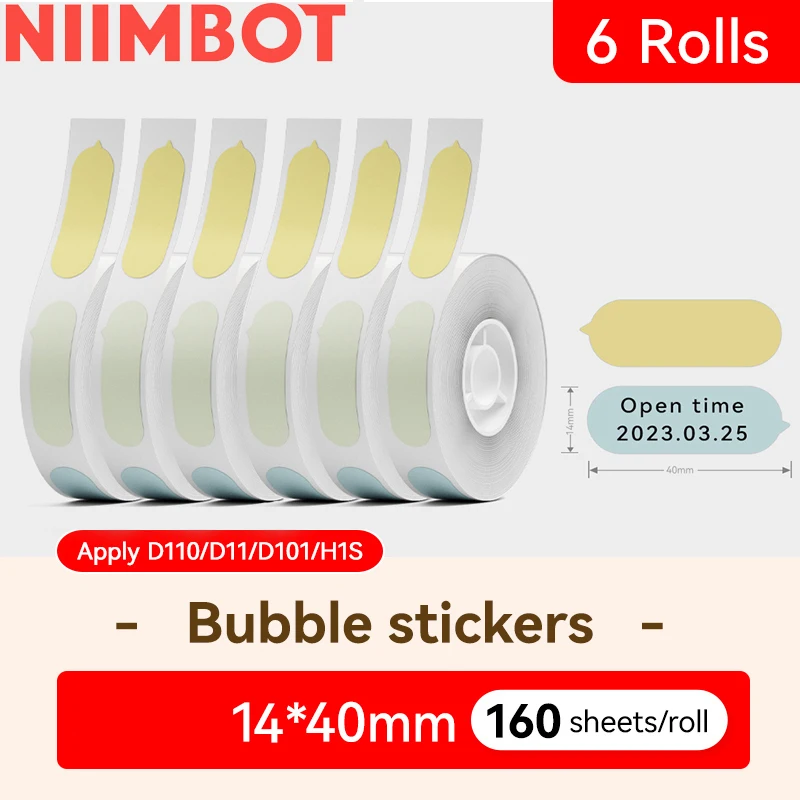 3 Rolls Kleur Thermisch Label Papier zelfklevende Sticker voor Niimbot D11 D110 D101 H1S Home Office Printer