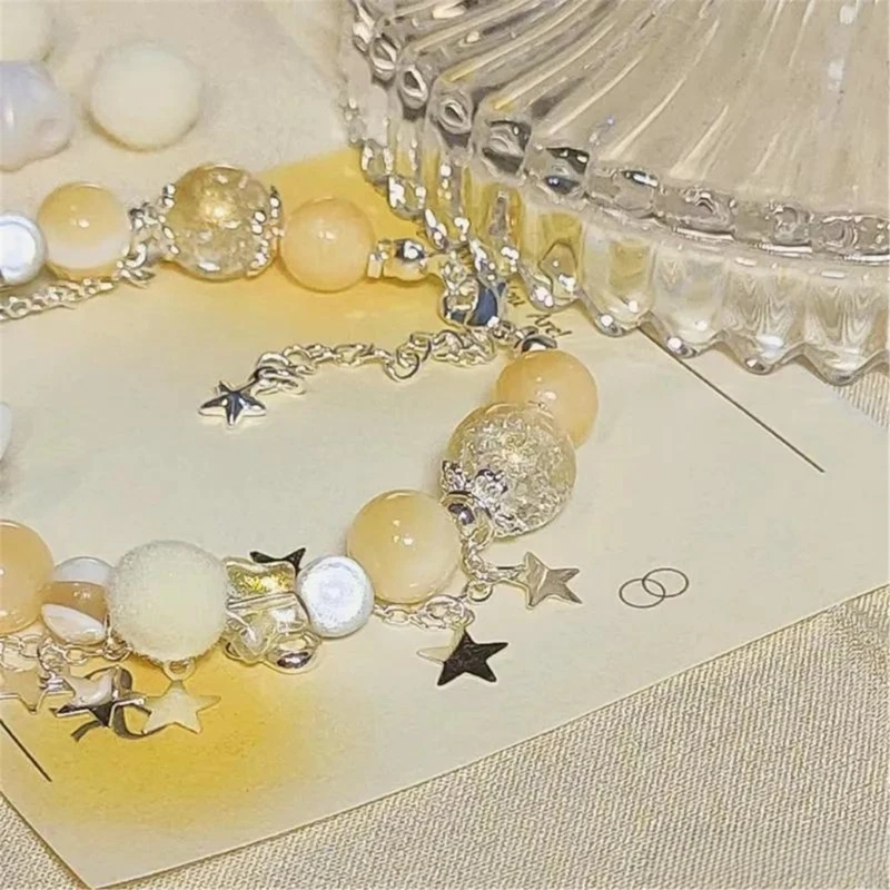 Sweet Cool Star Beaded Bracelet Pentagrams Rabbit Beaded Bracelet Bangle Female Temperament Jewelry Perfect for Daily Wear