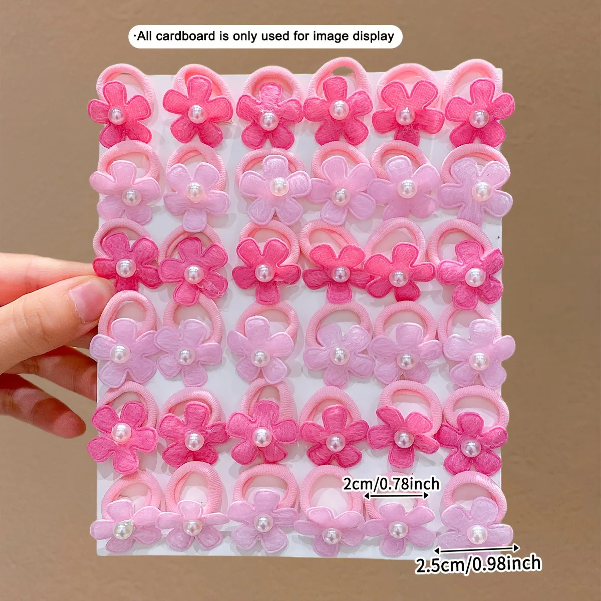 10/20 Stück Neue Süße Kinder-Blumen-Perlen-Haargummis Set Bunte Stoff-Haargummis für Mädchen Kleinkinder Pferdeschwanzhalter – Detail 1