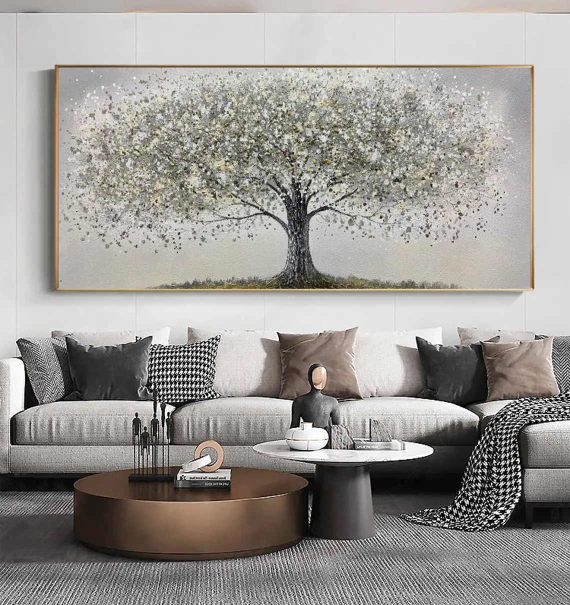 

Large Blooming Tower Tree Hand Painted Oil Painting On Canvas Abstract Oil Tree Artwork Wall Art Modern Paintings Home Wall Art