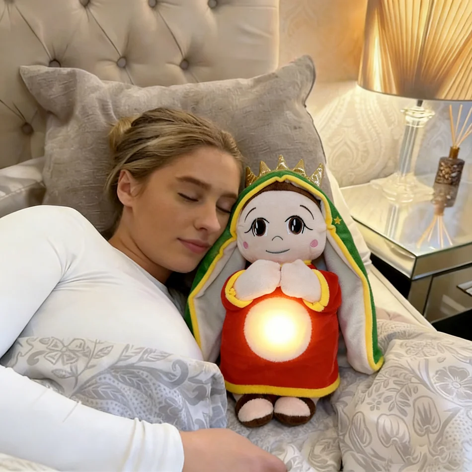 Hot 45cm Maria Music Soothing Breathing Doll Jesus Plush Toys Sleep Companion Toys Sound and Light Dolls Christmas Decor Gifts