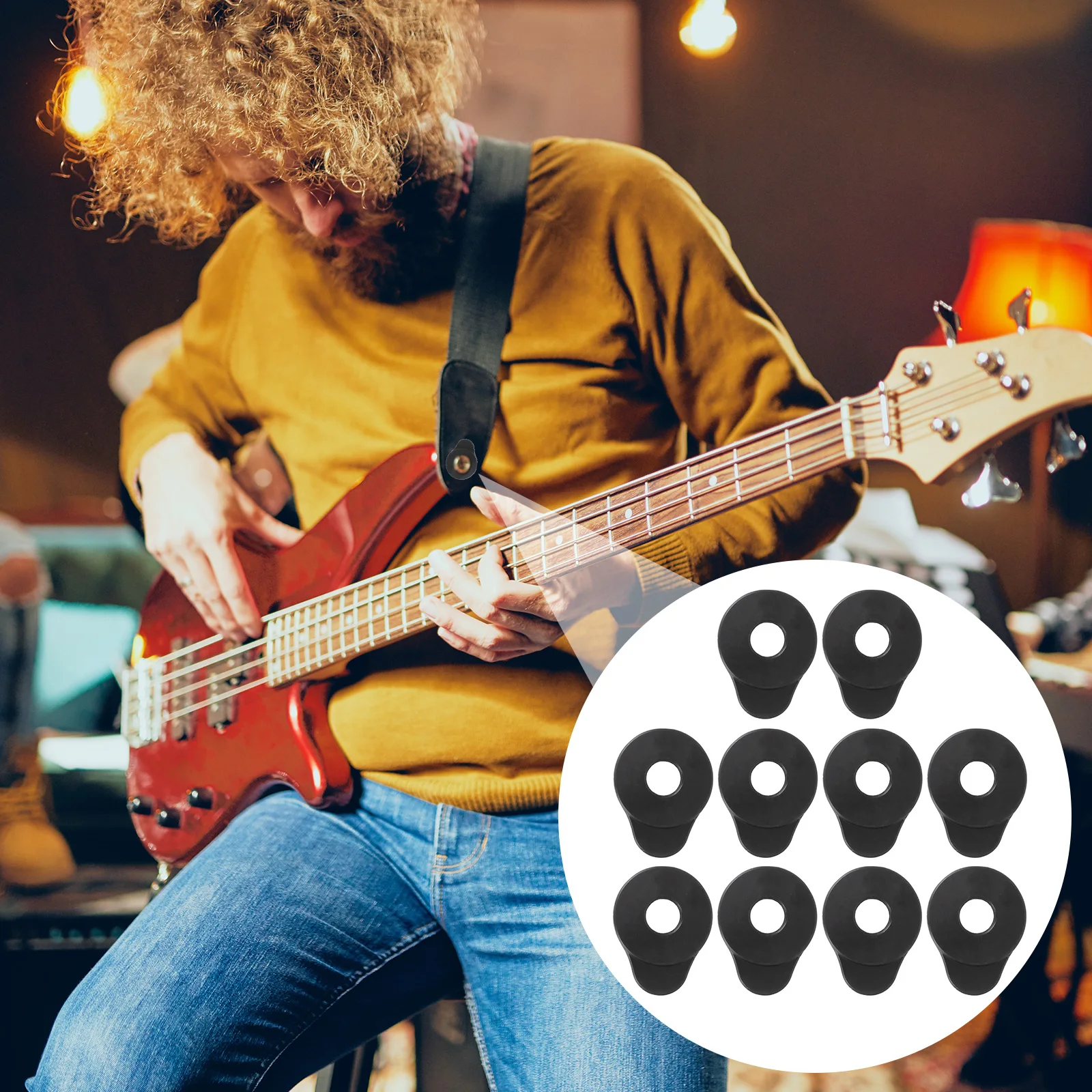 Guitar Strap Locks Rubber Strap Blocks Holder Guitar Protector Block for Electric Acoustic Bass Protector Accessories