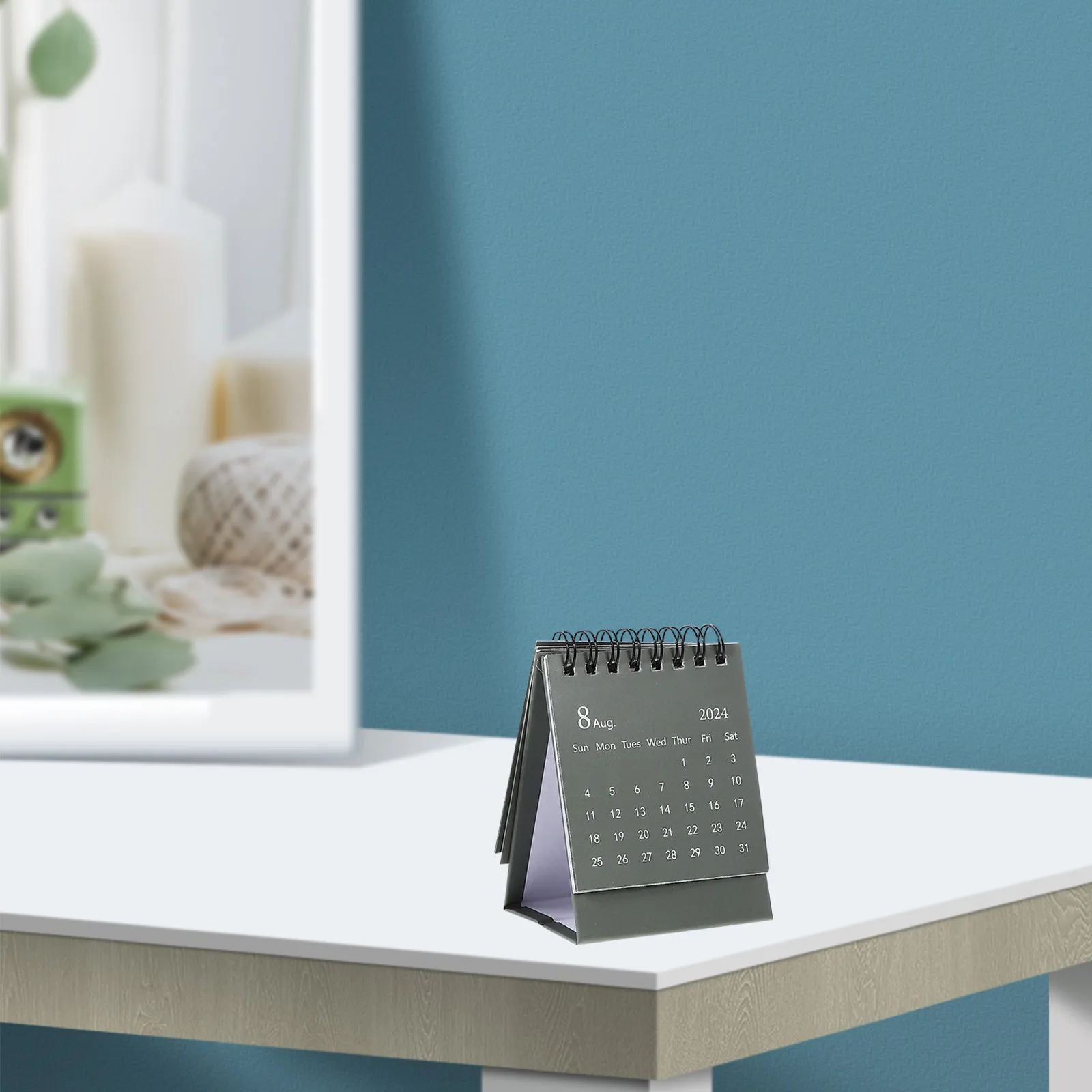 

6Pcs Mini Desktop Desk Calendar Spiral Binding Stylish Home Office Monthly Planner Schedule Organizer 2024 Yearly Calendar
