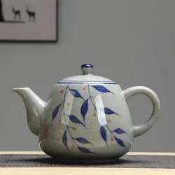 Ceramic Large Teapot With Handle Vintage Hand-painted Blue-and-white Porcelain Filter Teapot 900ml Restaurant Pot