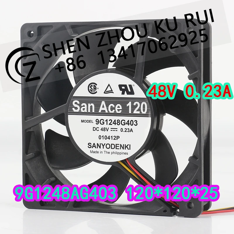 

Sanyo 48V 0.23A 12025 4-wire temperature control converter chassis 9G1248AG403 Cooling fan