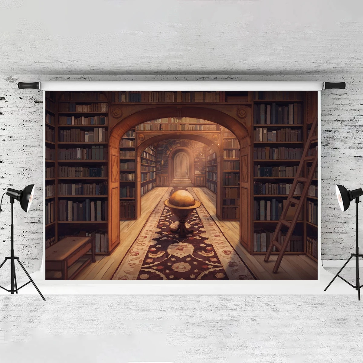 Magic Bookshelf Backdrop Vinyl Wizard Book Racks Vintage Photography Background Halloween Bookcase Dress Up Library Banner