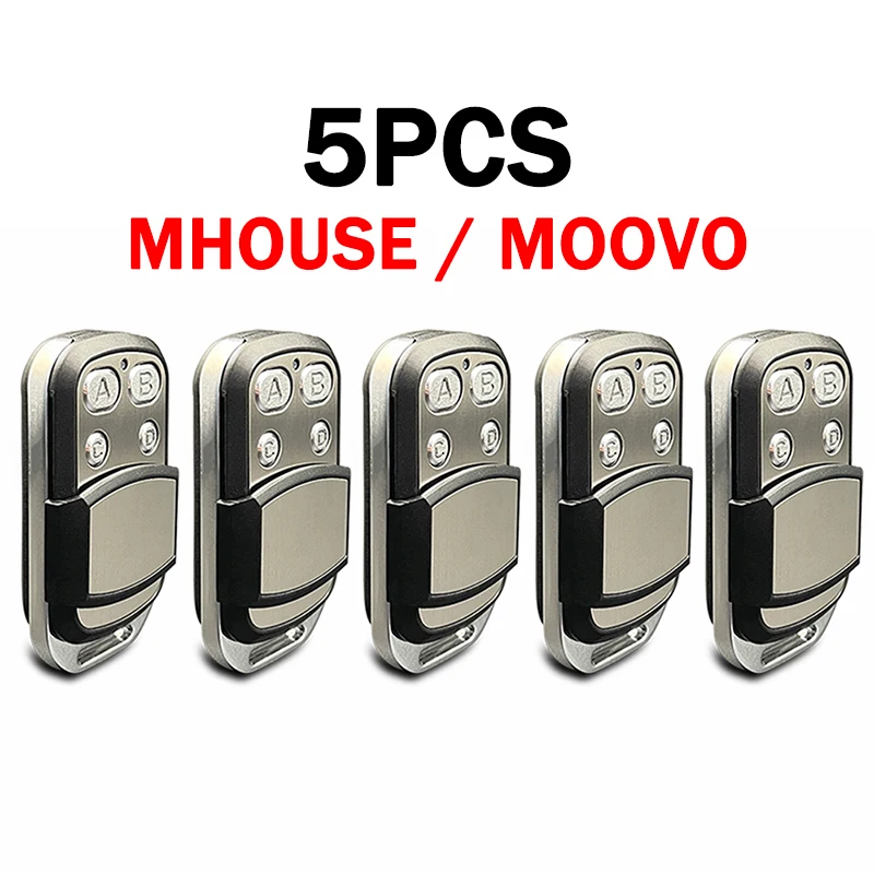 

5PCS MHOUSE GTX4 GTX4C TX4 MOOVO MT4 MT4V MT4G Garage Door Opener 433.92MHz Rolling Code Compatible With MHOUSE Remote Control