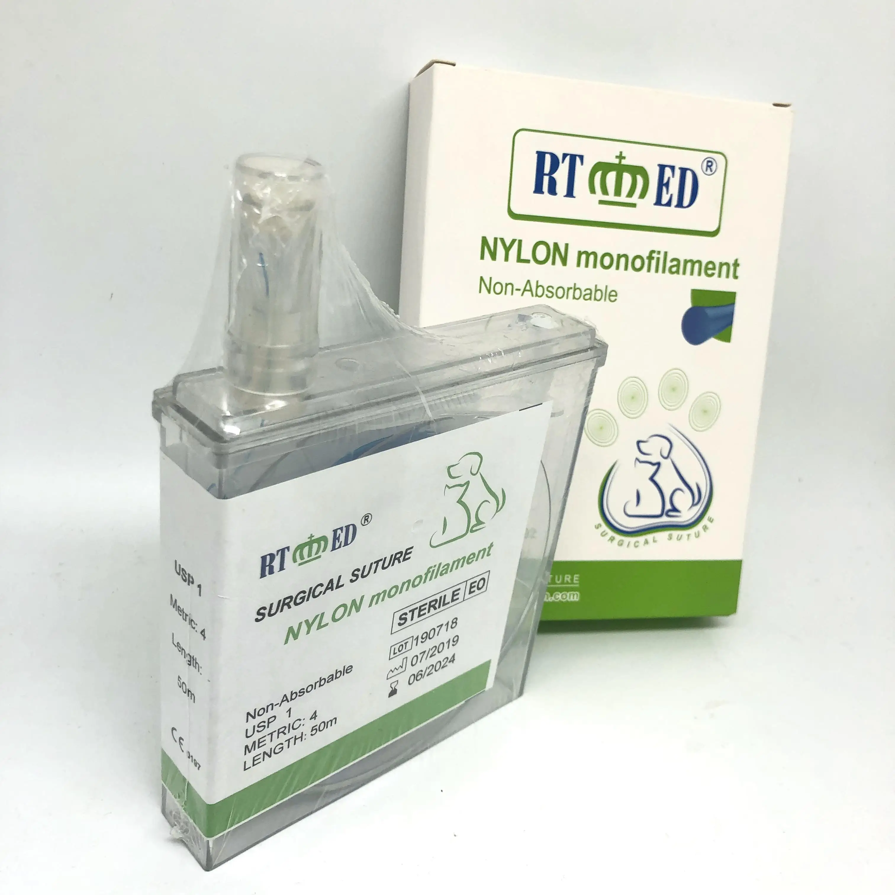 Disposable Sterilized Veterinary Medical Suture Non-Absorbable Surgical Cassette Nylon for Surgical Use fast shipping