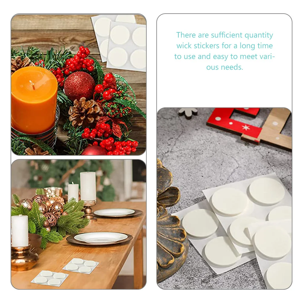 

20pcs Wick Stickers Double-Sided Adhesive For Diy Making Craft Wick Fixing Base Sticker Sealing Strip Hardware