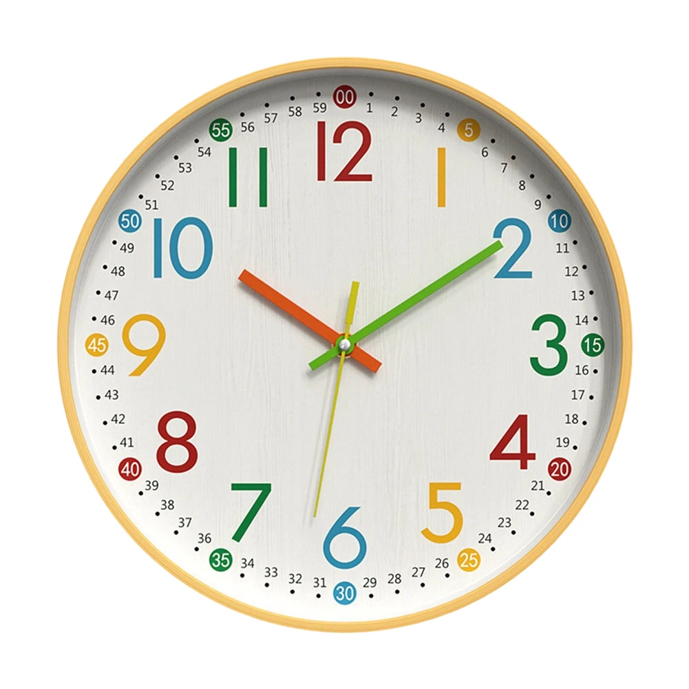 Wall Clock 30cm Silent Non Ticking Decorative Clock for Nursery Bedroom Living Room Plastic Glass Paper Laminate