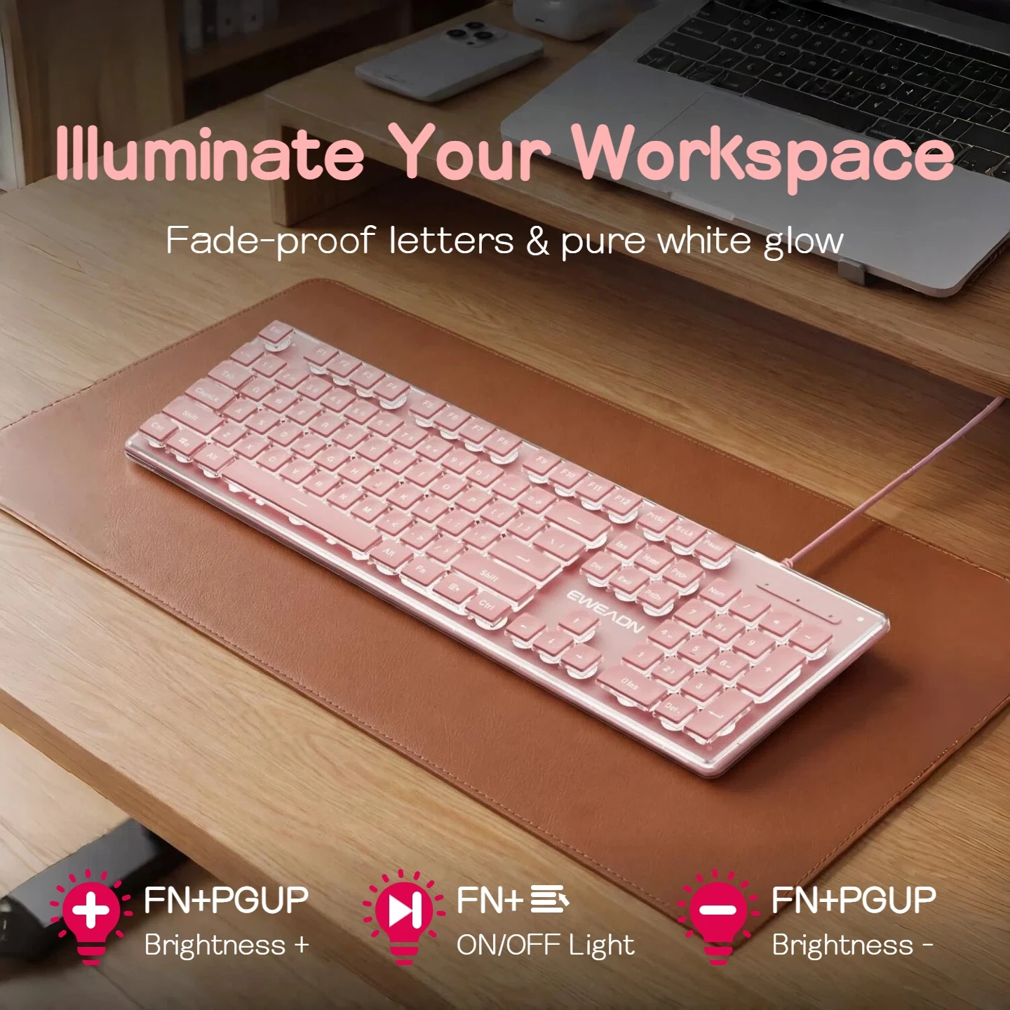 Metal Backplate Gaming Keyboar - Desk Setup Programmer 评论和价格
