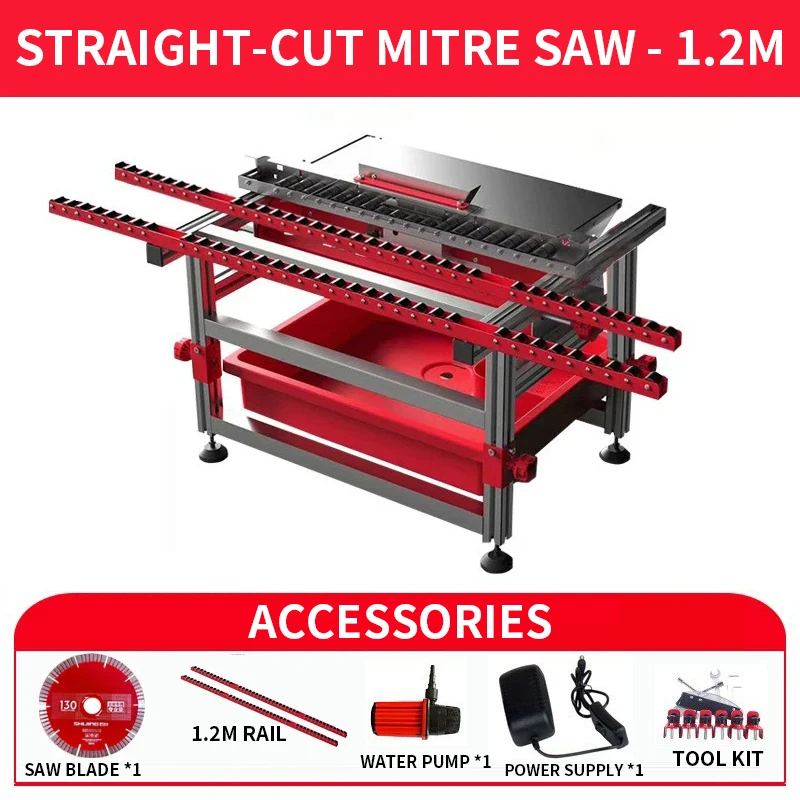 Tile Cutting and Beveling Machine, 45°/Bevel Angle, High-Precision Stone Beveling and Straight-Cut, Desktop Dual-Purpose Electri