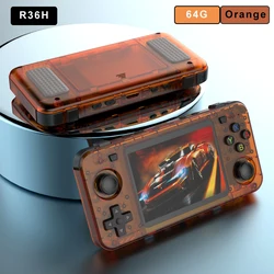 New R36H Retro Handheld Console Open-Source Linux System Classic Game Consoles 3.5inch IPS Screen 64G 128G Portable Video Player