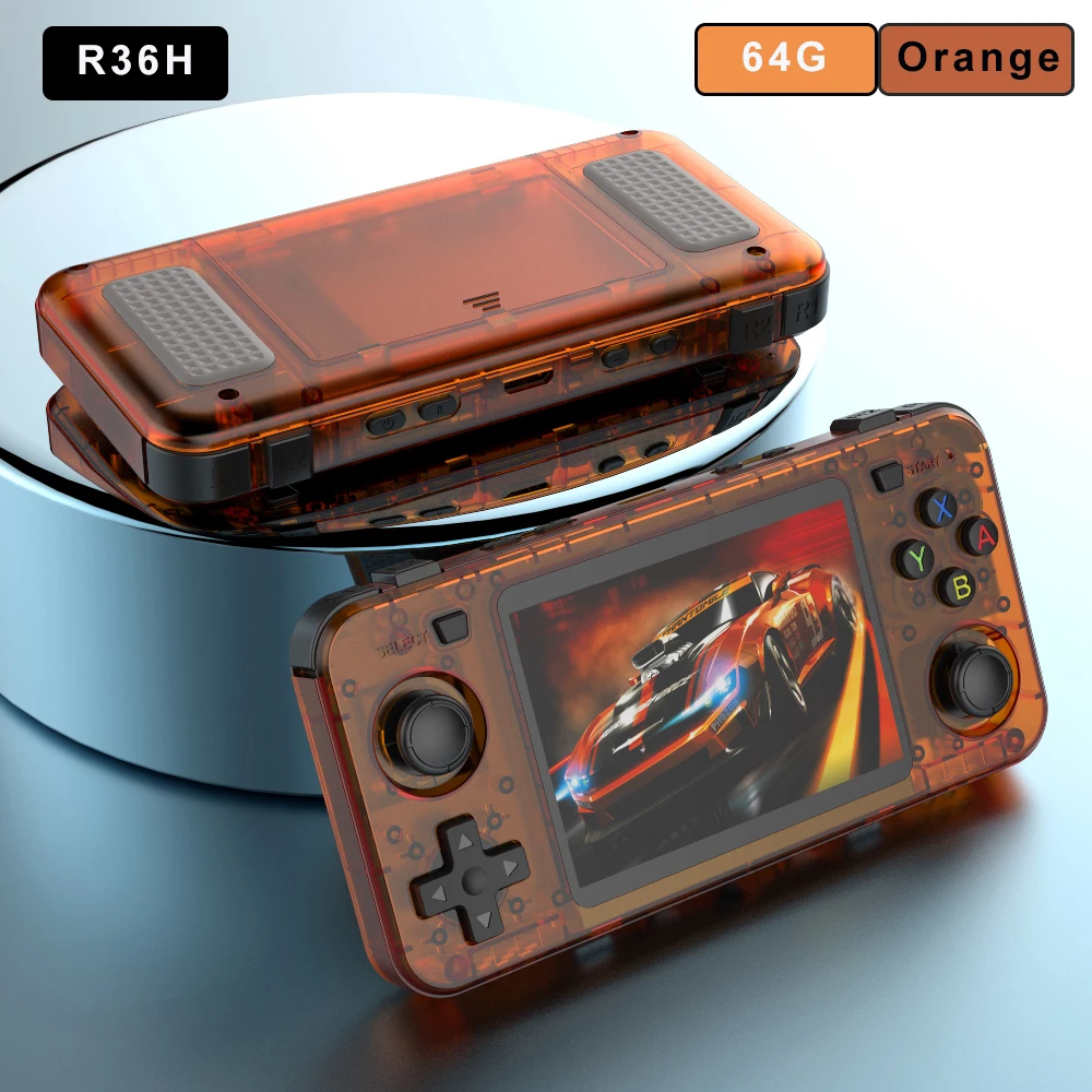 New R36H Retro Handheld Console Open-Source Linux System Classic Game Consoles 3.5inch IPS Screen 64G 128G Portable Video Player