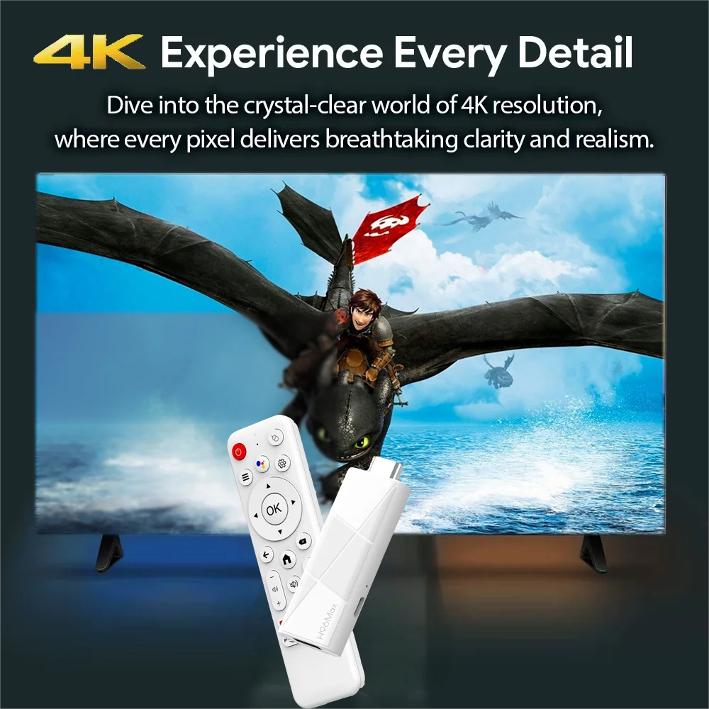 New H96 MAX Android TV Stick Android 14 RK3518 Wifi6 BT5.4 Support 4K HD 2GB 16GB/8GB Google Voice Media Player Smart TV Stick