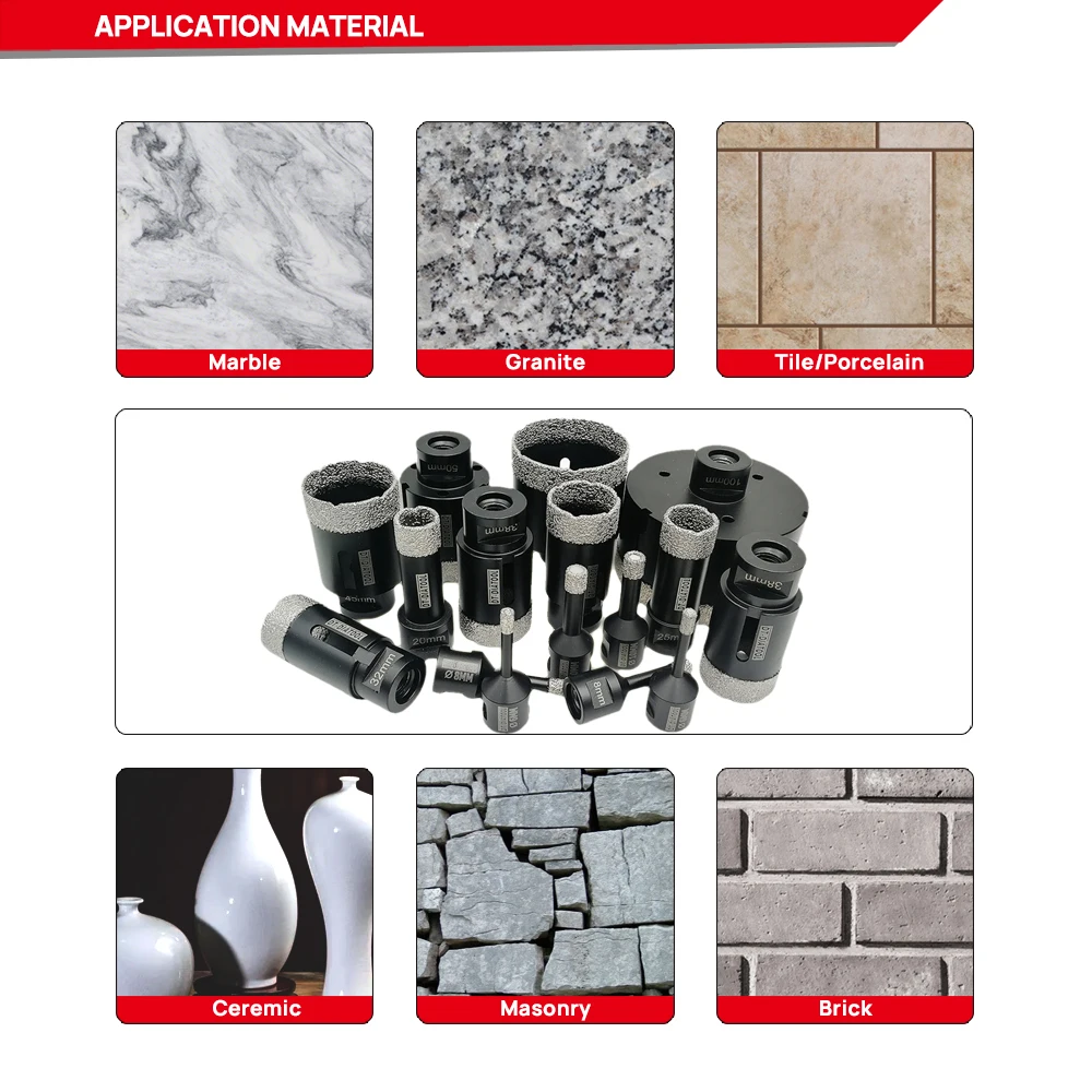 DT-DIATOOL Khô Vương Miện Kim Cương Khoan Core Bit Cho Đá Ceramic Lỗ Cưa Cắt Chuyên Nghiệp Chất Lượng Lõi Sứ Mũi Khoan Bits