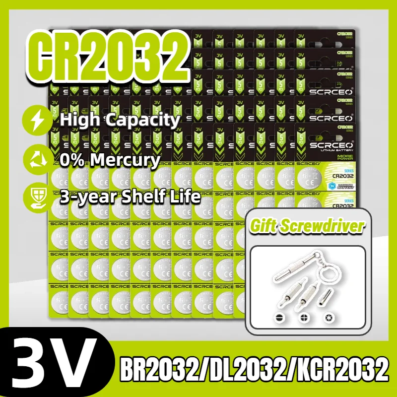 CR2032 3 فولت عملة خلية DL2032 KCR2032 BR2032 cr 2032 بطارية للسيارة لعبة التحكم عن بعد عملة خلية الالكترونيات