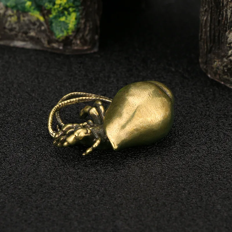 Hermit Crab Metal Figurine Marine Organisms Animal Brass Desk Decoration Vintage Home Decor Souvenir Gift