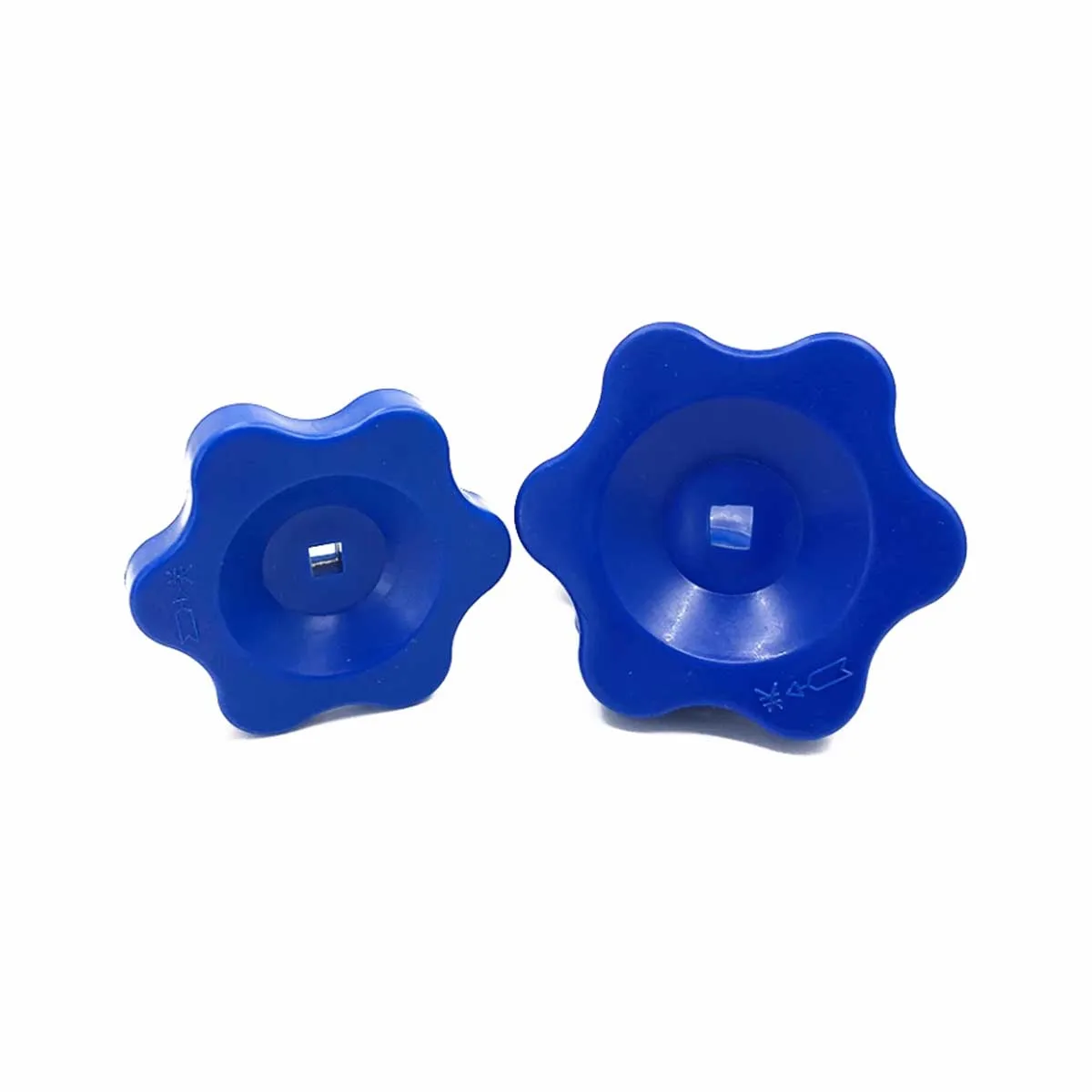 Valve Switch Knob /Plum Blossom Shaped Square Hole Handle Hexagonal Star Shaped Blue Plastic Handle Handwheel 6*6 /8 * 8